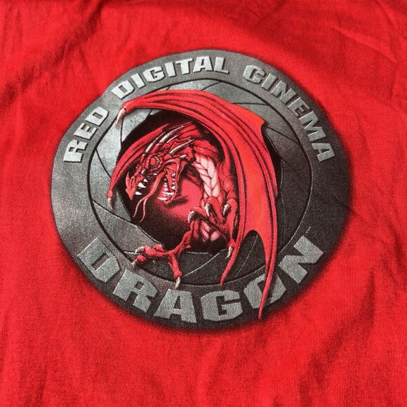 Vintage Red Digital Cinema Dragon Shootwear Camera Shirt Small - Picture 3 of 9
